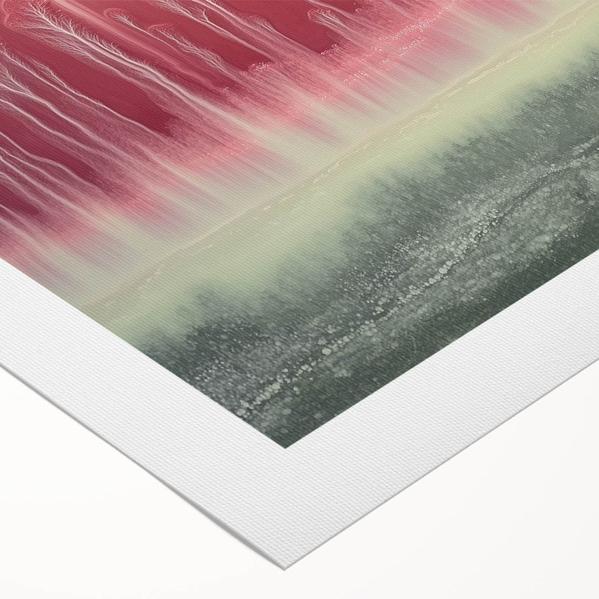 Framed Office Art – Abstract Red & Green Forest Canvas Print