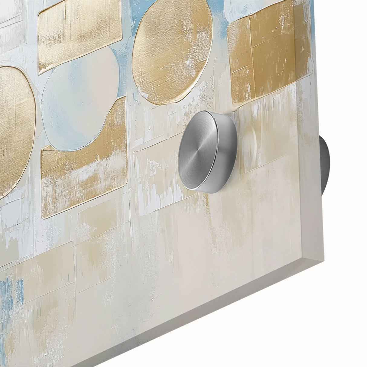 Close-up of a vibrant abstract geometric design on acrylic glass, showcasing bold colors and sharp angles, ideal for modern home decor or artistic displays.