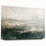 Abstract landscape wall art displayed in a side view, showcasing vibrant colors and intricate details, framed with acrylic glass and secured with pins, perfect for modern decor.