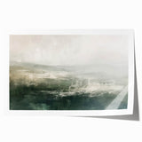 Abstract landscape wall art print showcasing vibrant colors and fluid shapes, ideal for modern home decor. Rolled and packaged in protective cardboard for easy shipping.