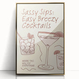 Large acrylic print of mid-century modernist food and drinks, in gold tones, ideal for modern kitchen decor.