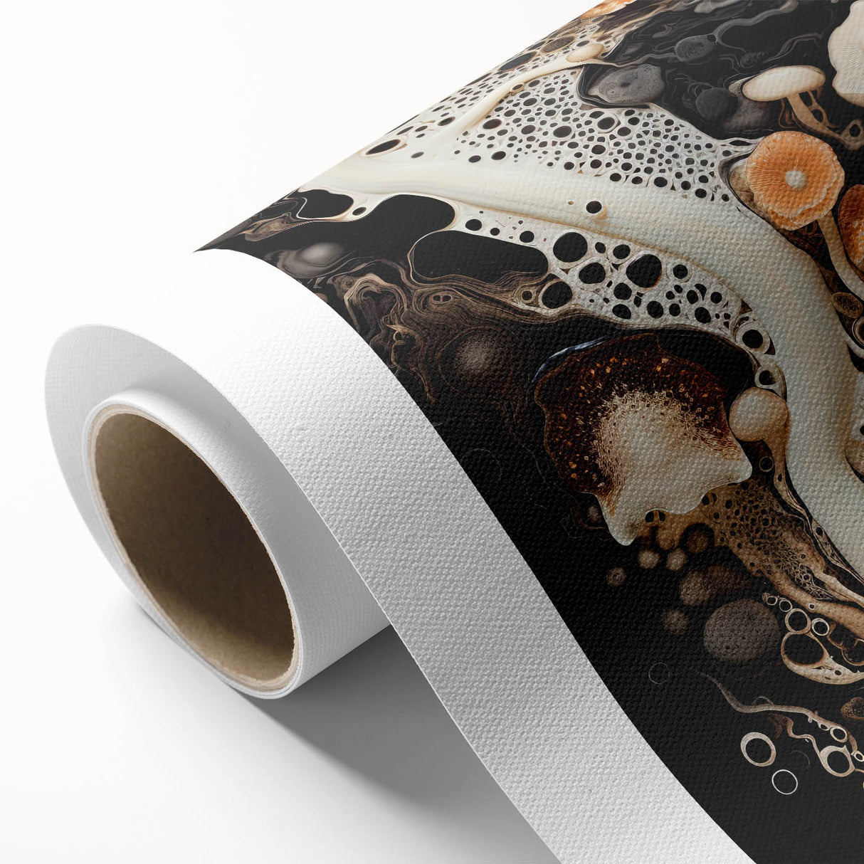 Art Deco poster featuring close-up natural elements in muted green and brown, rolled canvas, ideal for nursery wall art.