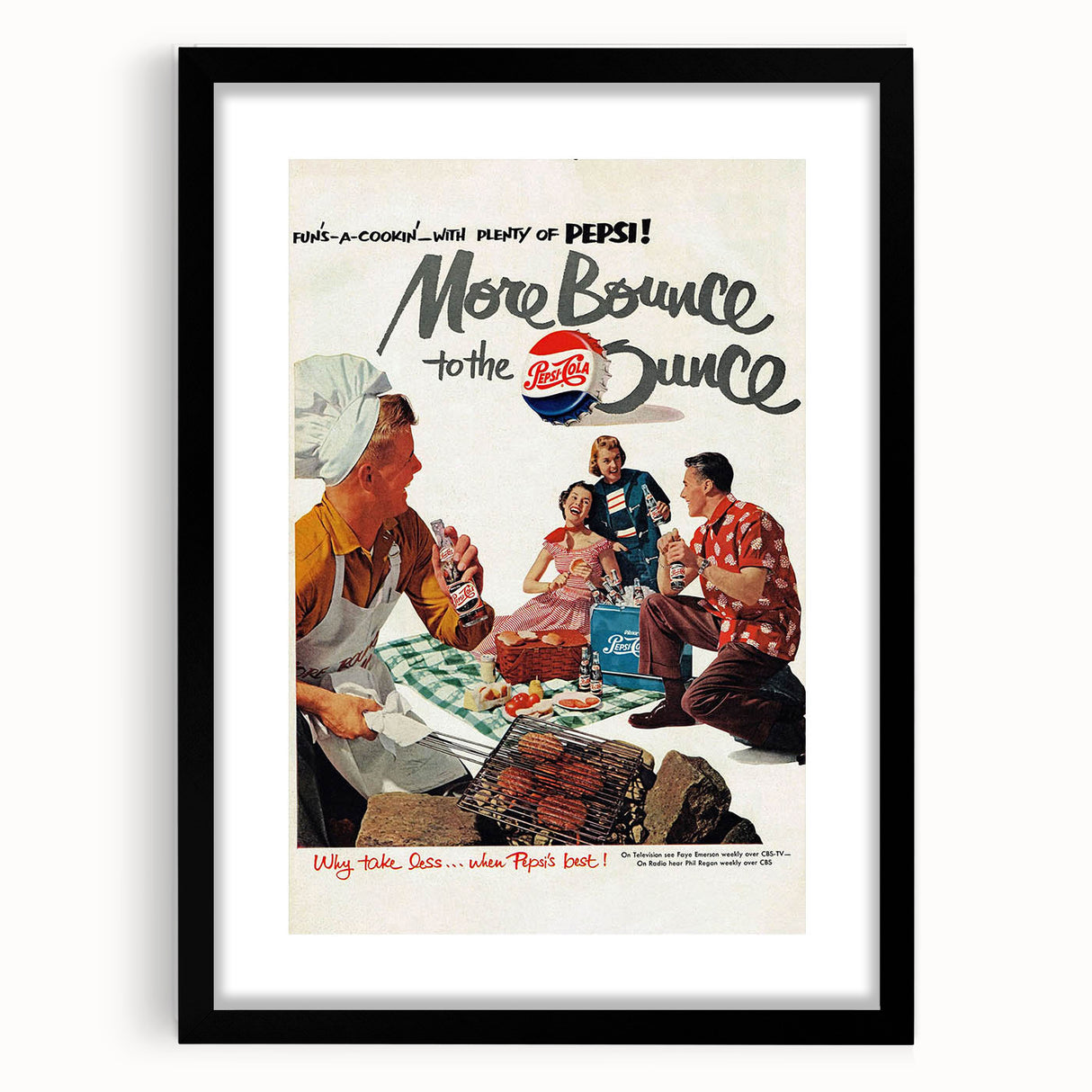 Retro Pepsi Ad Wall Art – More Bounce to the Ounce Vintage Print