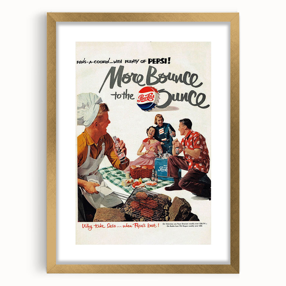 Retro Pepsi Ad Wall Art – More Bounce to the Ounce Vintage Print