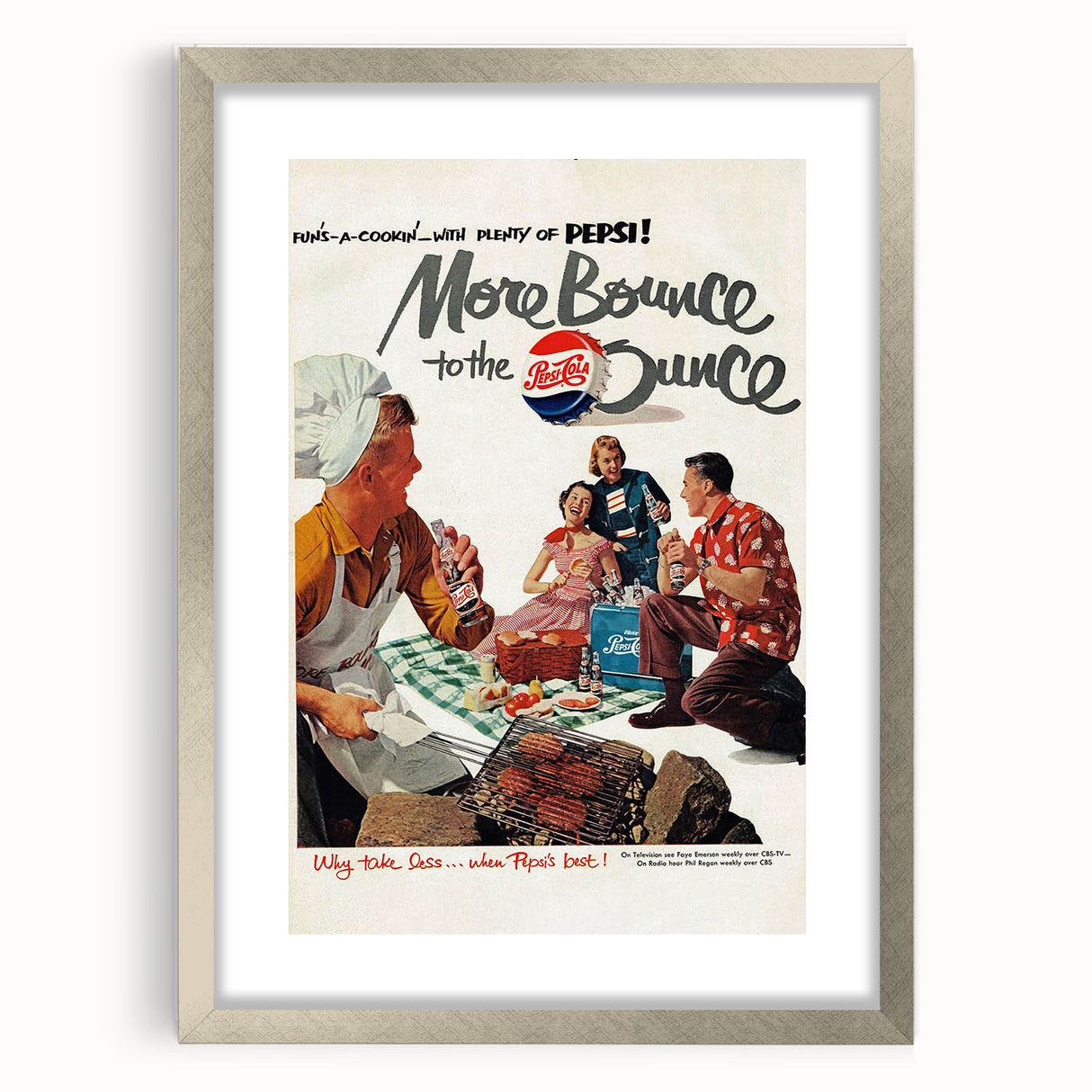 Retro Pepsi Ad Wall Art – More Bounce to the Ounce Vintage Print