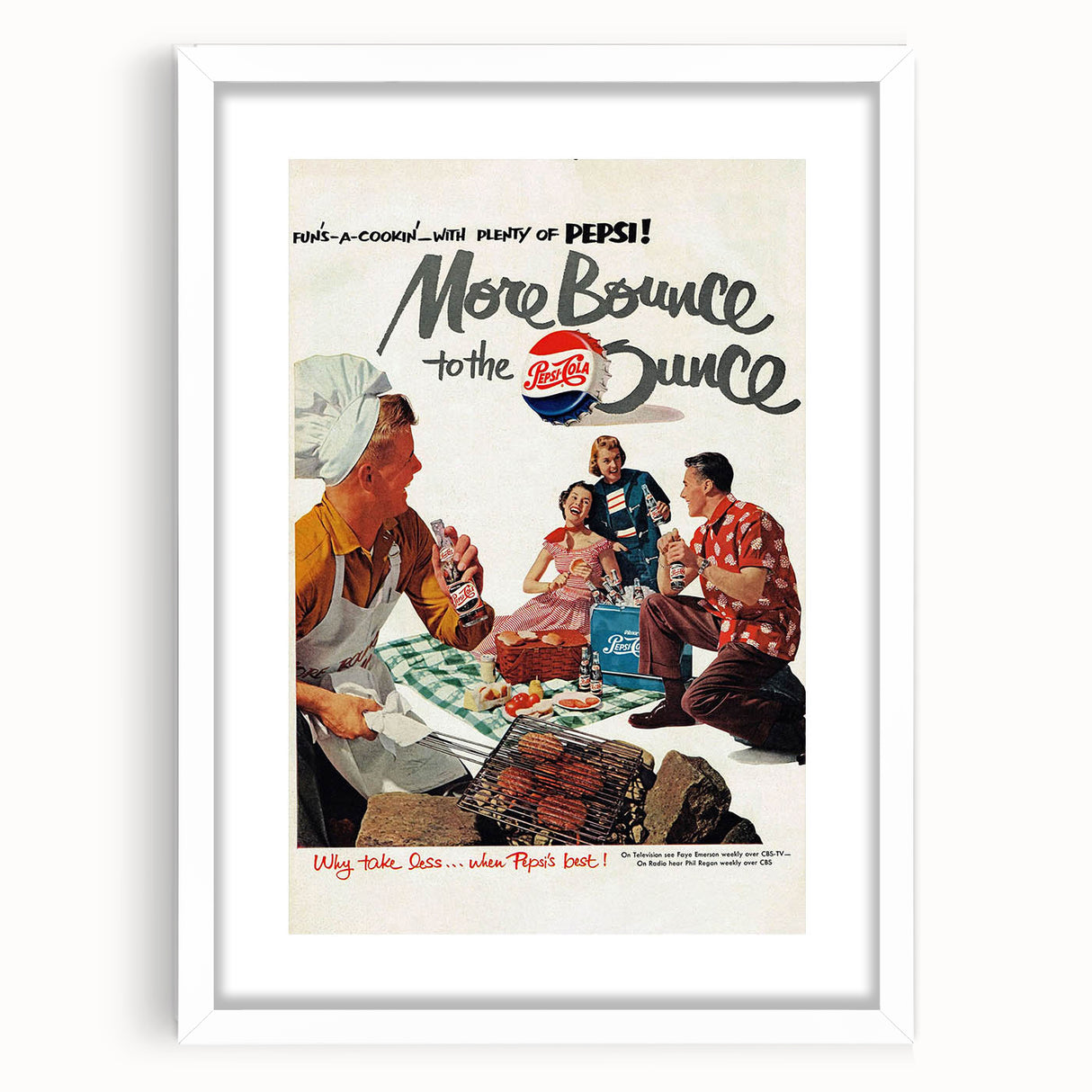 Retro Pepsi Ad Wall Art – More Bounce to the Ounce Vintage Print