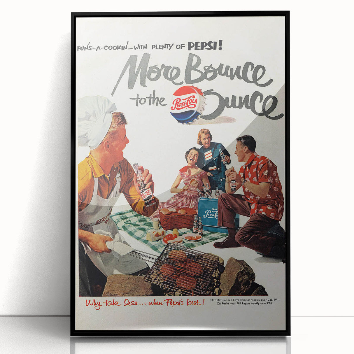 Retro Pepsi Ad Wall Art – More Bounce to the Ounce Vintage Print