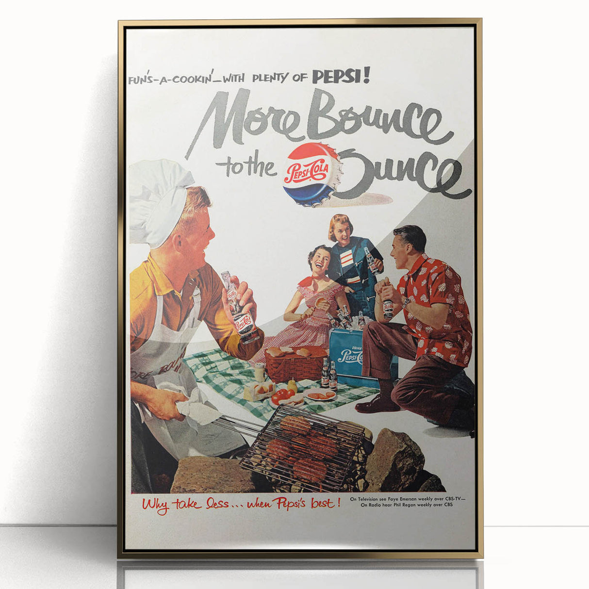 Retro Pepsi Ad Wall Art – More Bounce to the Ounce Vintage Print