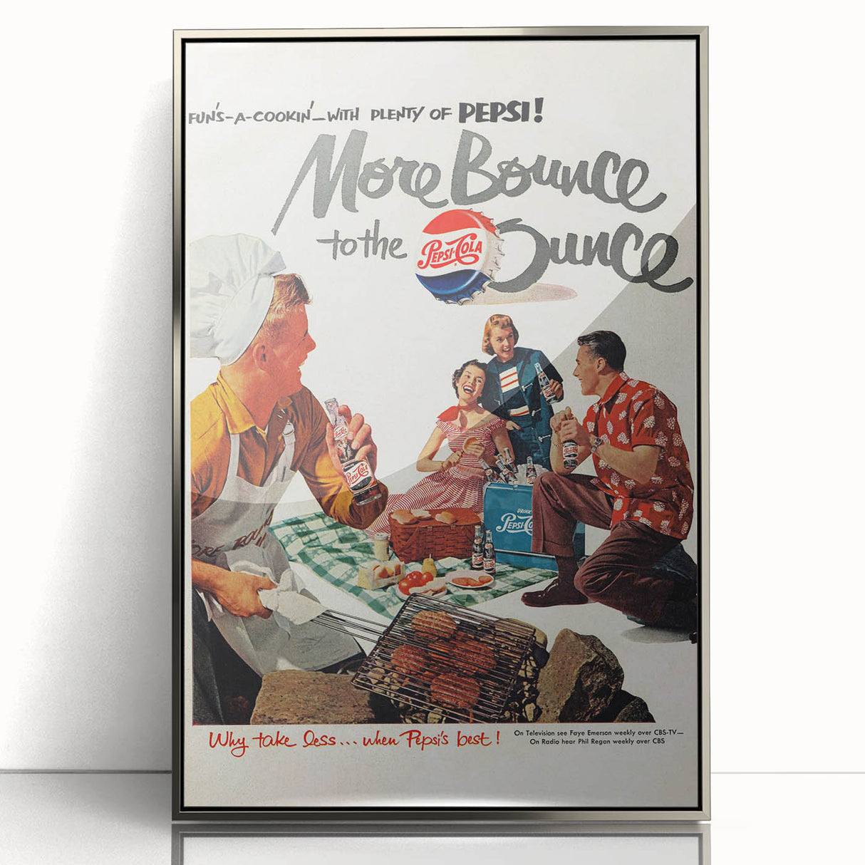 Retro Pepsi Ad Wall Art – More Bounce to the Ounce Vintage Print