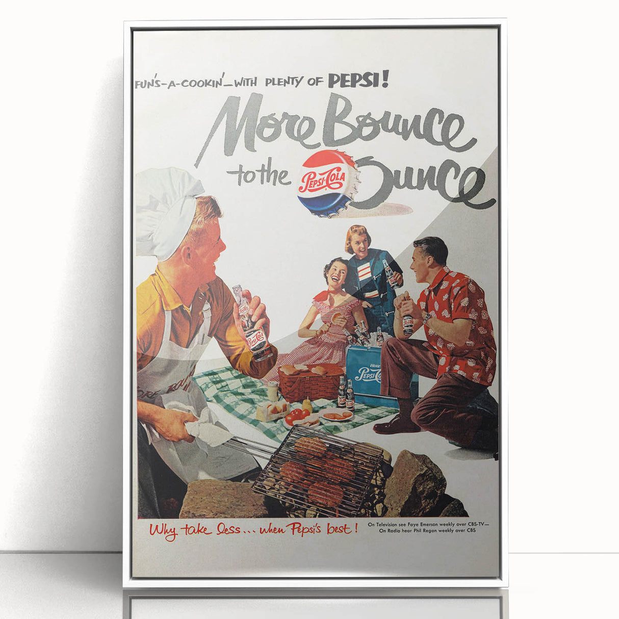 Retro Pepsi Ad Wall Art – More Bounce to the Ounce Vintage Print