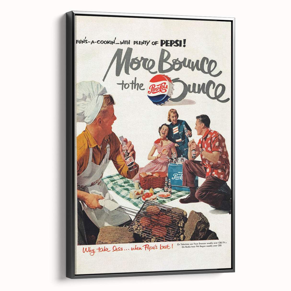 Retro Pepsi Ad Wall Art – More Bounce to the Ounce Vintage Print