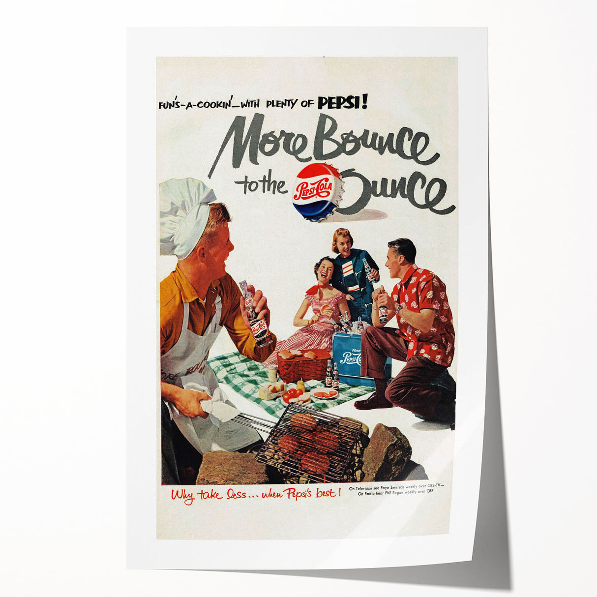 Retro Pepsi Ad Wall Art – More Bounce to the Ounce Vintage Print