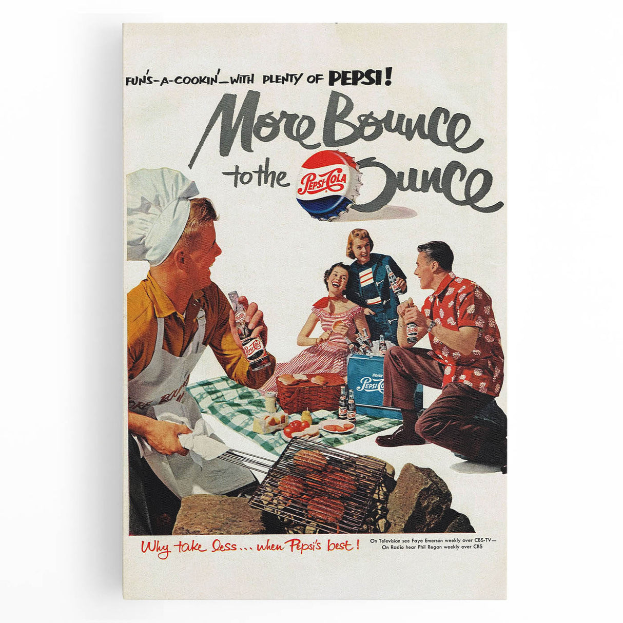 Retro Pepsi Ad Wall Art – More Bounce to the Ounce Vintage Print