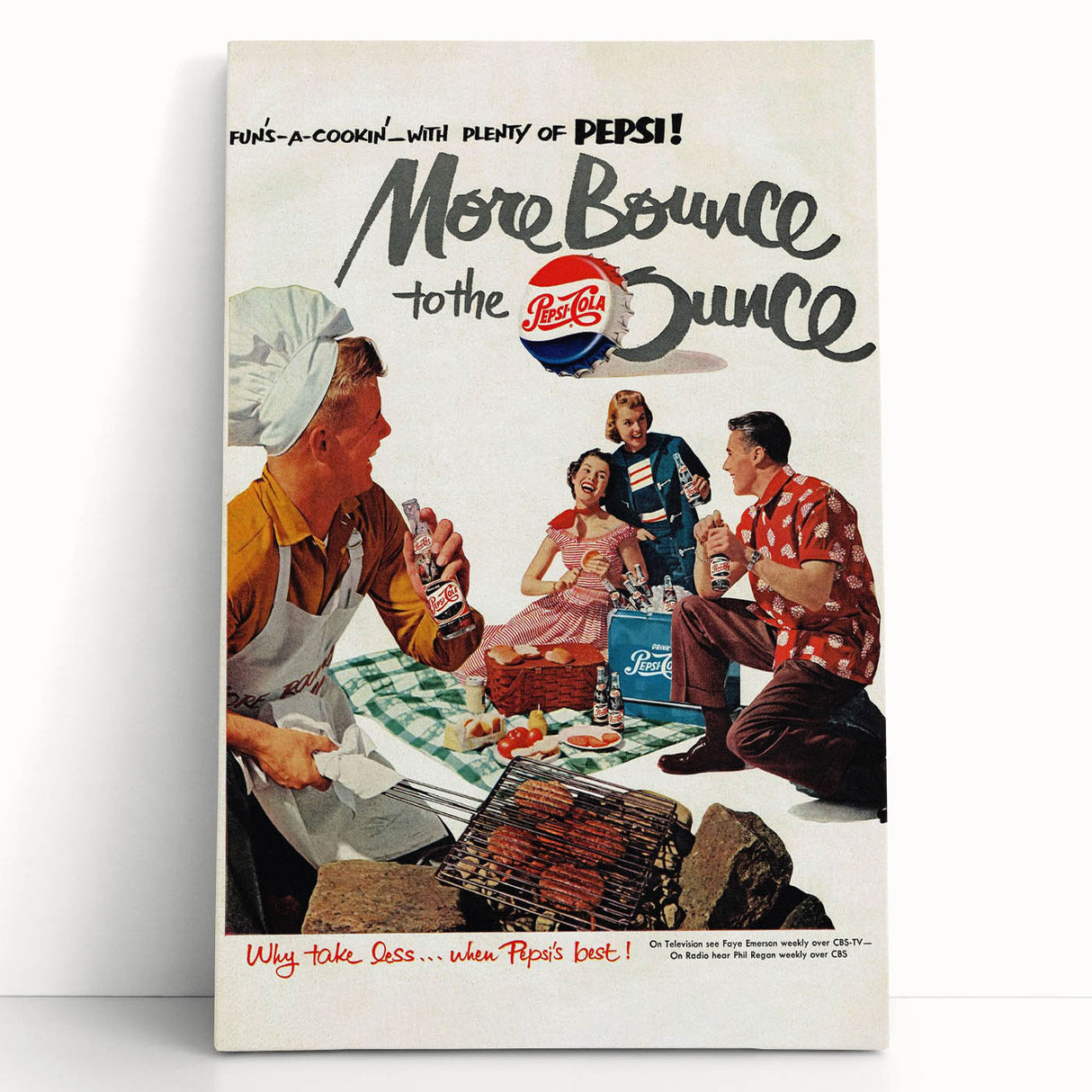 Retro Pepsi Ad Wall Art – More Bounce to the Ounce Vintage Print