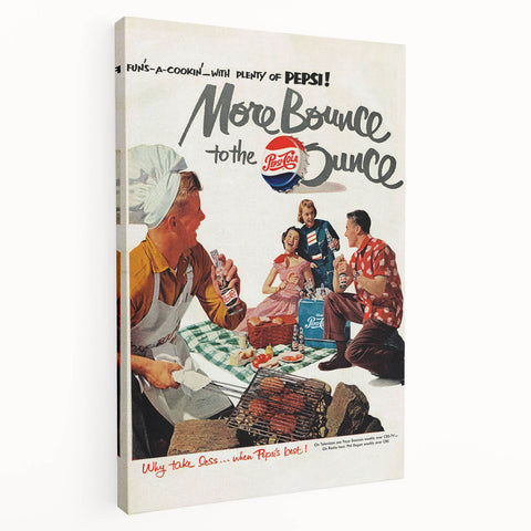 Retro Pepsi Ad Wall Art – More Bounce to the Ounce Vintage Print