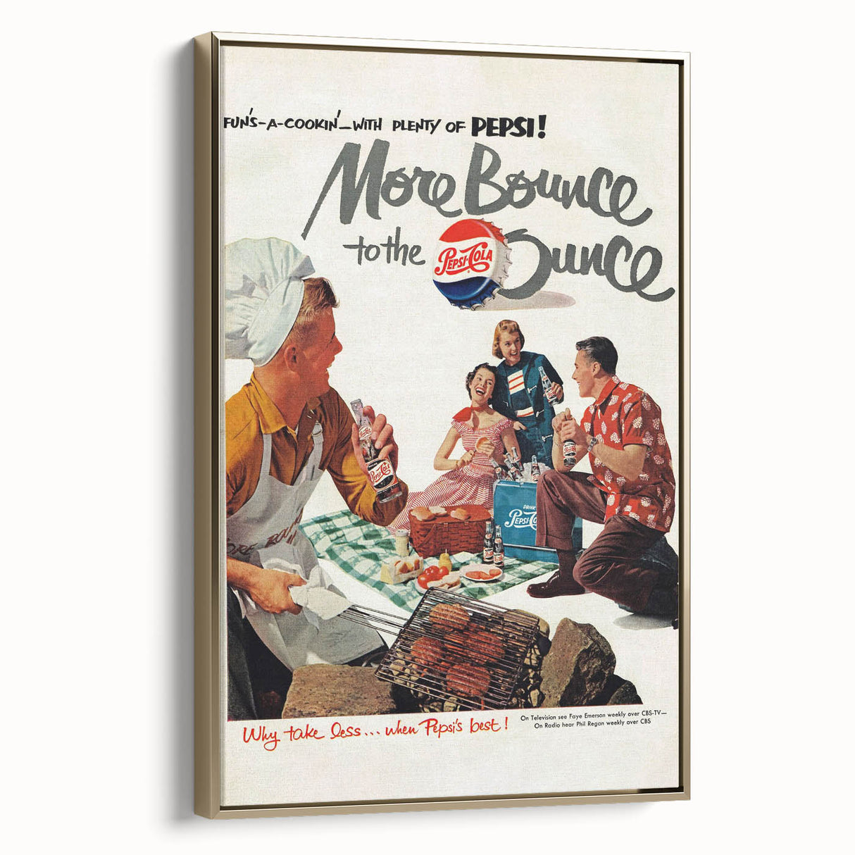 Retro Pepsi Ad Wall Art – More Bounce to the Ounce Vintage Print