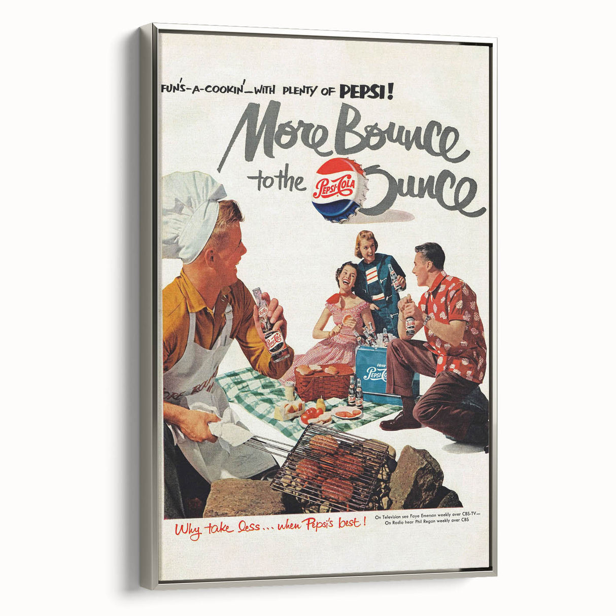 Retro Pepsi Ad Wall Art – More Bounce to the Ounce Vintage Print