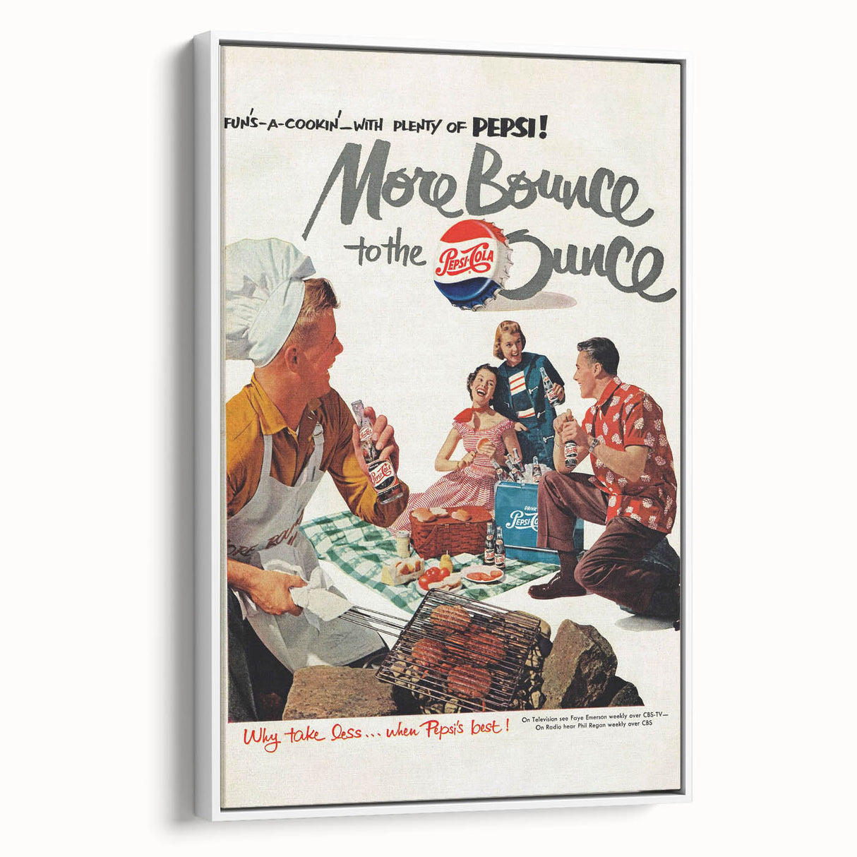 Retro Pepsi Ad Wall Art – More Bounce to the Ounce Vintage Print