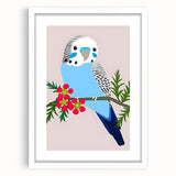 Blue Budgie Wall Art – Cute Bird Illustration for Boys' Room