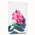 Large abstract wall art on acrylic glass depicting spring season in pastel shades, ideal for dining room decor.