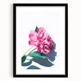 Extra large abstract art print featuring vibrant spring hues on textured canvas, framed in black.
