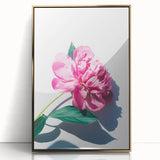 Large art print of a mid-century modernist spring scene in vibrant green and gold, acrylic framed.