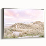 Landscape art painting featuring a vibrant summer scene on framed canvas, ideal for enhancing a living room or office space.
