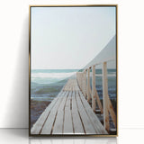 Large acrylic print featuring a mid-century modernist summer design in gold and white tones, ideal for nursery wall decor.