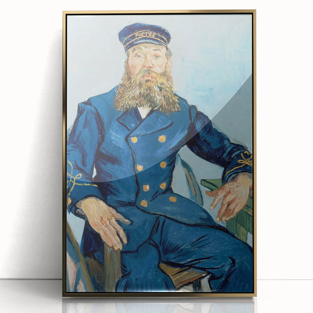 Acrylic print of Van Gogh-inspired modern art wall decor in gold frame, featuring art deco style, ideal for nursery wall art.