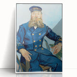 Mid-century modernist art deco poster featuring a Van Gogh painting, in a white acrylic frame, suited for nursery wall art.
