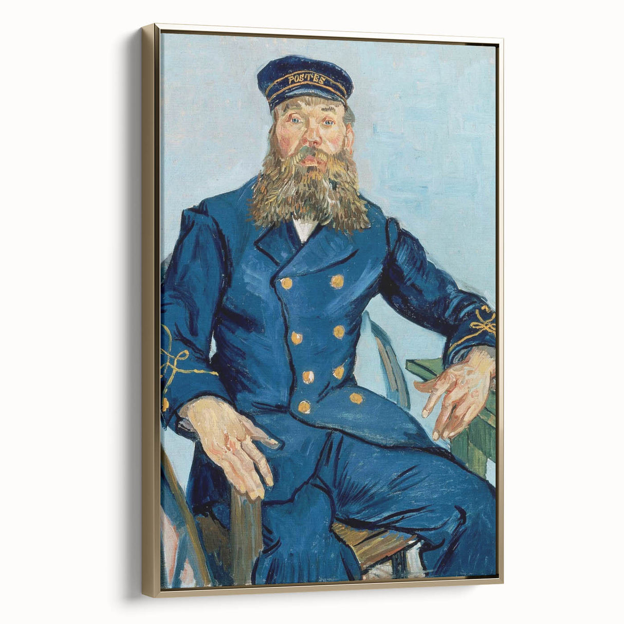 Framed canvas depicting a vintage-style landscape painting in muted earth tones, ideal for bedroom wall art.