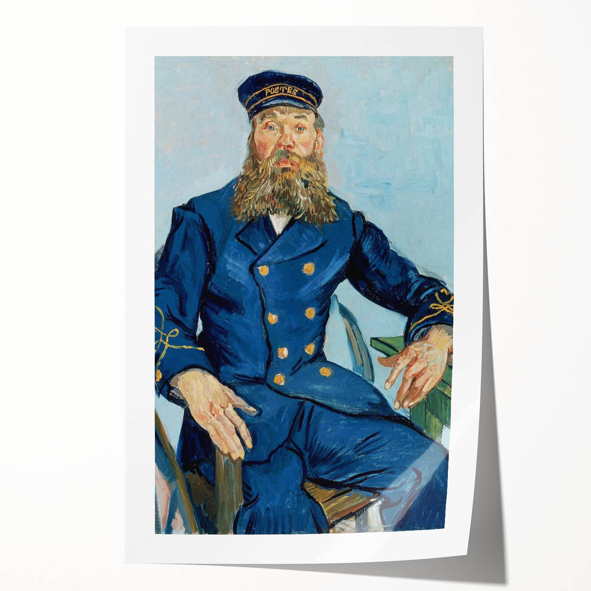 Extra large rolled canvas print featuring a Van Gogh-inspired floral design in vibrant colors.