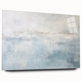 Abstract strokes wall art design displayed in acrylic glass, showcasing vibrant colors and fluid shapes, perfect for modern home decor. Side view highlights the sleek finish and contemporary style, ideal for enhancing living spaces.