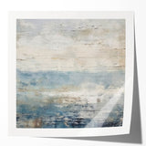 Abstract wall art print showcasing vibrant strokes in shades of pink, blue, and gold, ideal for modern home decor. The glossy finish enhances color depth, making it a striking focal point.