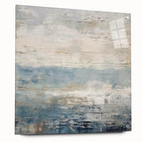 Abstract wall art piece featuring bold strokes in vibrant colors, displayed in a sleek acrylic glass frame with visible pins, ideal for modern decor.