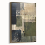 Framed abstract strokes wall art showcasing elegant gold and black hues, ideal for modern decor. Side view highlights its sleek design and texture, perfect for living spaces.