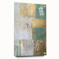 Abstract wall art featuring vibrant strokes in bold colors displayed in a sleek acrylic glass frame, showcasing a modern design suitable for contemporary decor.