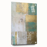 Abstract wall art featuring vibrant strokes in bold colors displayed in a sleek acrylic glass frame, showcasing a modern design suitable for contemporary decor.