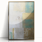 Framed abstract wall art showcasing dynamic gold and black strokes on acrylic, perfect for modern home decor. Elegant design adds sophistication to any space.