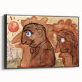Modern Wall Art: Leo Gestel's Caricature of Himself and Wife