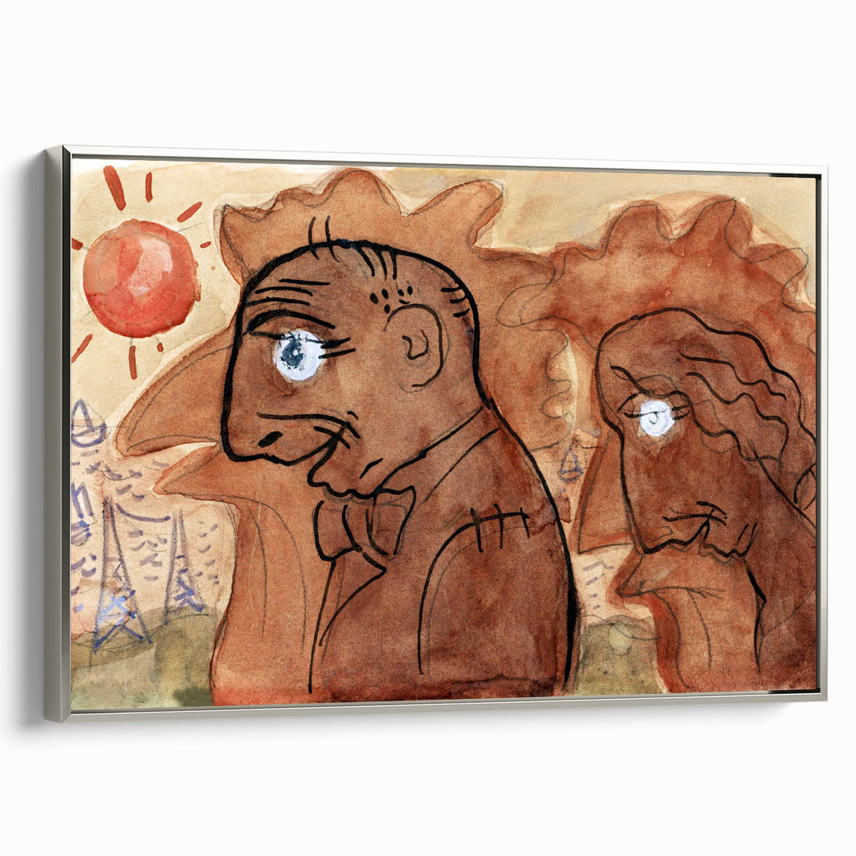 Modern Wall Art: Leo Gestel's Caricature of Himself and Wife