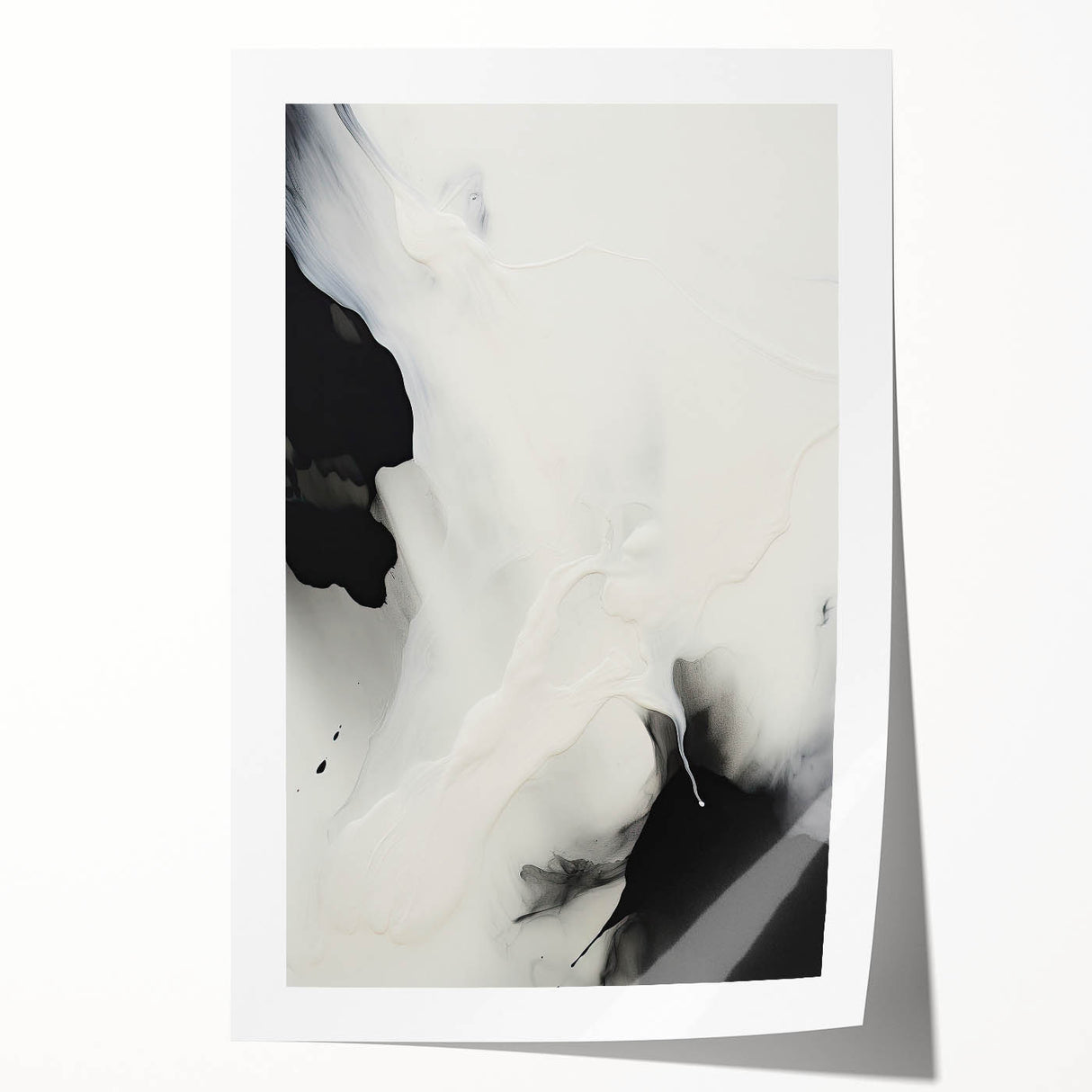 Acrylic Glass Art for Dining Room Walls - Black & White Abstract