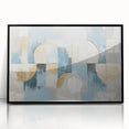 Abstract geometric framed acrylic artwork in black, showcasing dynamic shapes and lines on a sleek surface, perfect for modern home decor and art enthusiasts.
