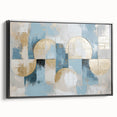 Abstract geometric framed canvas art showcasing a modern black design, viewed from the side, ideal for contemporary home decor and wall styling. Perfect addition to elevate interior aesthetics with its striking visual appeal.