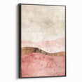 Abstract landscape wall art framed canvas showcasing a modern design with rich colors and textures, featuring a black side view, ideal for contemporary decor.
