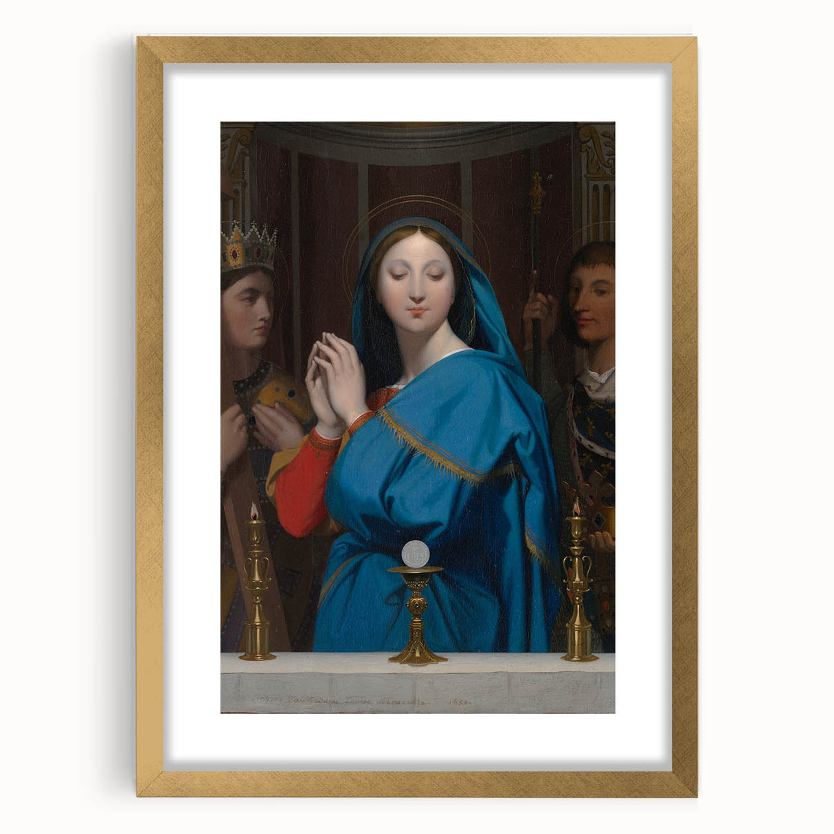 Neoclassical Religious Art Print - The Virgin Adoring the Host