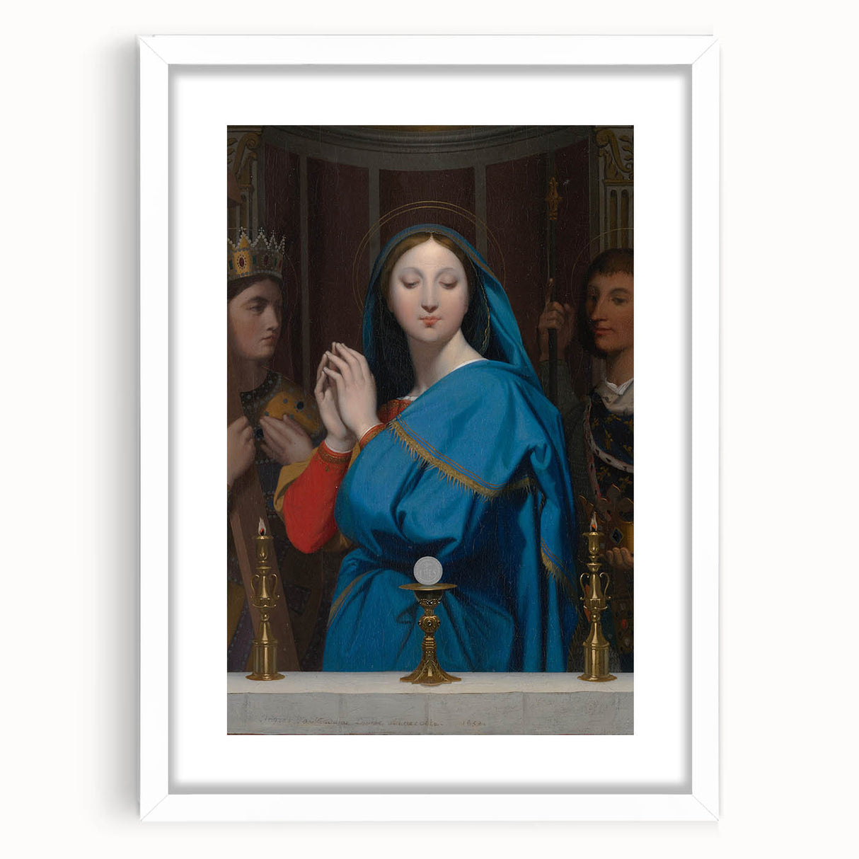 Neoclassical Religious Art Print - The Virgin Adoring the Host