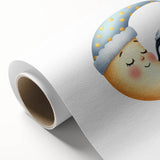 Children's Wall Decor - Sleeping Moon & Penguin Nighttime Print