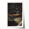 Extra large rolled print of a fall-inspired floral art with muted earth tones, ideal for art wall dining room.