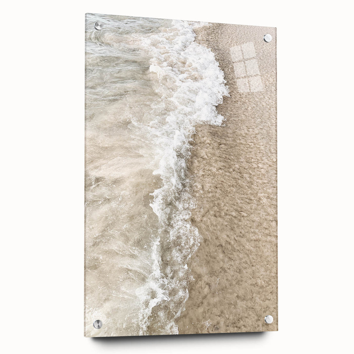 Large abstract wall art featuring vibrant summer tones on acrylic glass, suitable for bedroom or dining room decor.